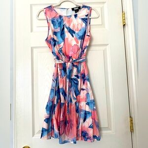 DKNY Dress Watercolor Floral Print Sz 8